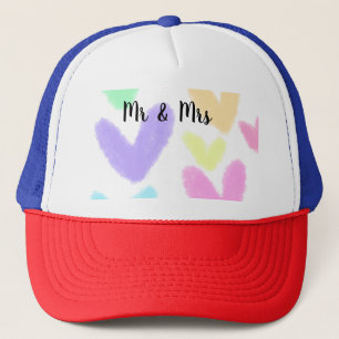 Casquette Heart simple minimal text style wedding Mr & mrs c