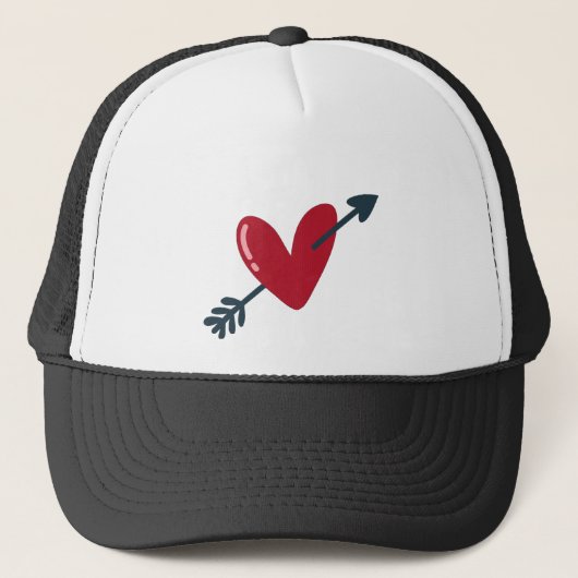 Casquette Heart With Arrow Valentine Minimal T-Shirt (Devant)