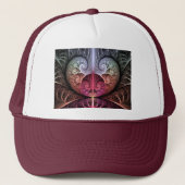 Casquette Heartbeat, Abstrait surreal Imaginaire Fractal Art (Devant)