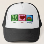 Casquette Hérisson d'amour pour la paix<br><div class="desc">Un signe de paix,  un coeur et un joli hérisson. J'adore mon animal de compagnie.</div>