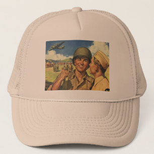 Casquette Héros patriotiques vintages, Hommes d'avion milita