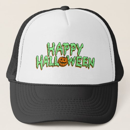Casquette heureux de camionneur de Halloween (Devant)