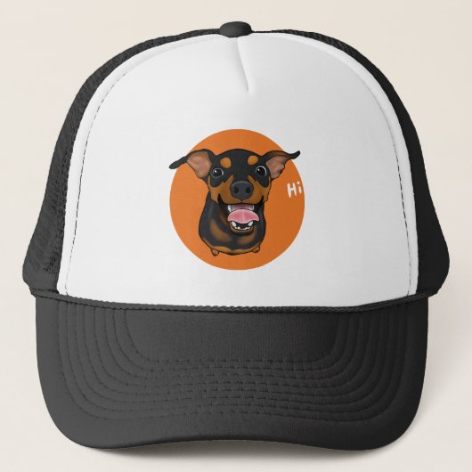 Casquette heureux de camionneur de Pinscher (Devant)