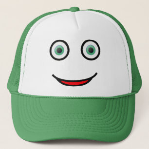 Casquette heureux de camionneur de visage de yeux