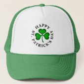 Casquette HEUREUX ST. PATRICK'S DAY Texte avec Shamrock vert (Devant)