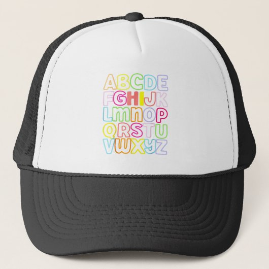 Casquette Hi Alphabet Retour À L'École Pré K Kindergarten Te (Devant)