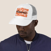 Casquette Hibiscus d'Hawaï orange (En situation)