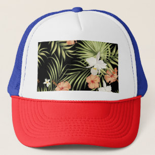 Casquette Hibiscus tropicaux : modèle floral Vintage