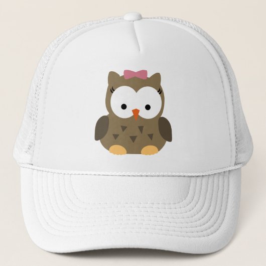 Casquette Hibou mignon de bébé avec l'arc rose (Devant)