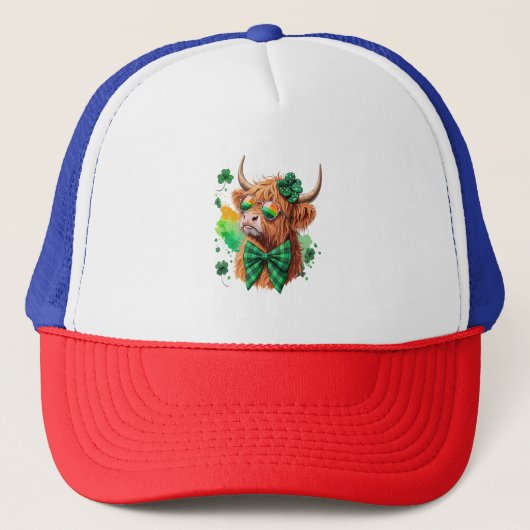 Casquette Highland Cow St Patrick's, Lucky Cow (Devant)