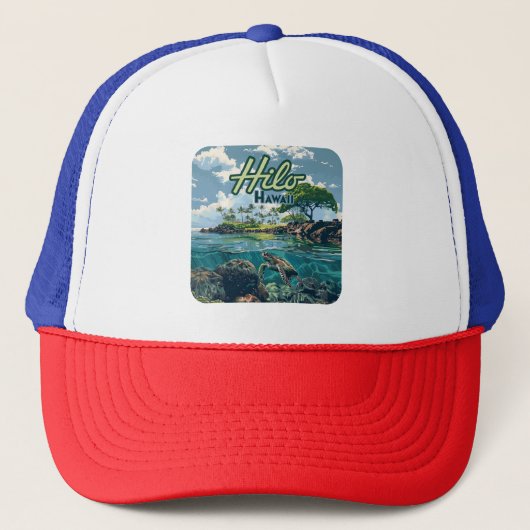 Casquette Hilo Hawaii Big Island Turtle Beach Vintage (Devant)
