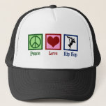 Casquette Hip hop Peace Love<br><div class="desc">Hip hop Peace Love. Un cadeau de musique hip hop cool pour un danseur de break ou un artiste hip hop.</div>