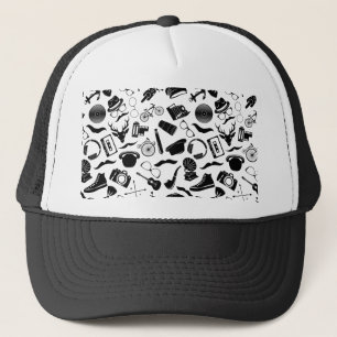 Casquette Hippie noir de motif