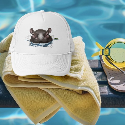 Casquette Hippopotame Lotus Blanc Bleu