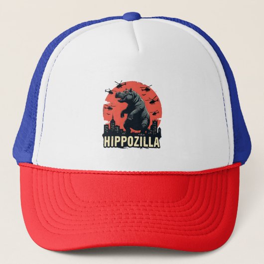 Casquette Hippozilla Éffrayant Moo Deng Hippo Halloween (Devant)