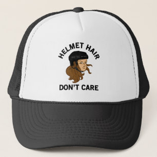 Casquette Hockey Casque cheveux ne se soucient pas Brunette