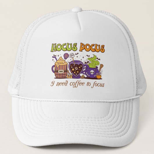 Casquette Hocus Pocus - J'Ai Besoin De Café Pour Me Concentr (Devant)