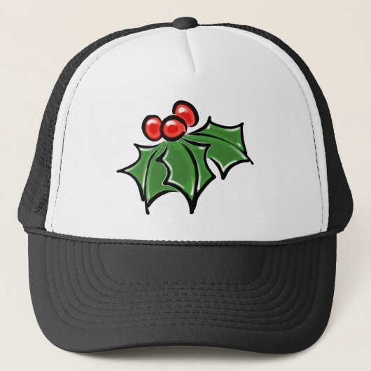 Casquette Holly Feuilles, Holly baies, fun vacances botaniqu (Devant)