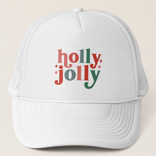 Casquette Holly Jolly - Typographie des Fêtes Rétro (Devant)