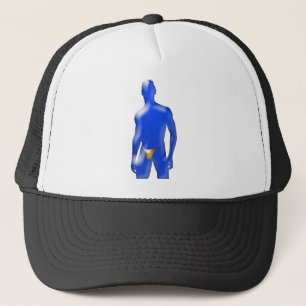Casquette Homme bleu en sous-vêtement orange