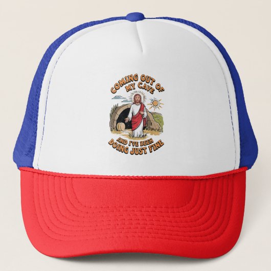 Casquette Hommes Jésus sortant de ma grotte (Devant)