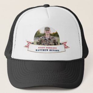 Casquette Honneur Service Militaire Photo Trucker Chapeau