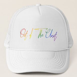 Casquette Hors du placard LGBT Arc-en-ciel écriture