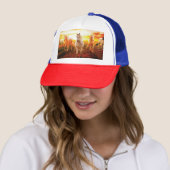 Casquette Horses at sunset throw pillow (En situation)