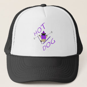 Casquette Hot Dog Funny Ski Carlin violet Veste et Skis