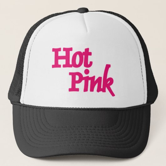 Casquette Hot Pink word black and white trucker hat (Devant)