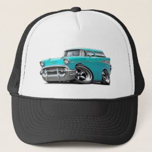 Casquette Hot rod 1957 de turquoise de nomade de Chevy