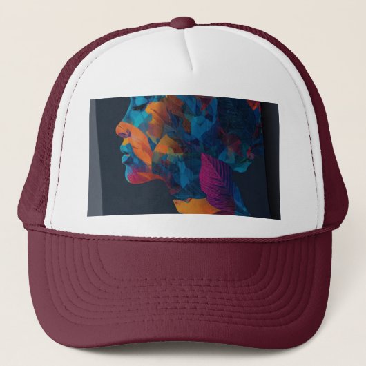 Casquette Human face design on  (Devant)