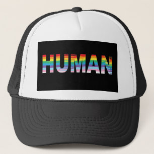 Casquette HUMAN LGBTQIA Rainbow Flag, lettre Gay pride