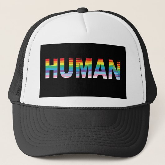 Casquette HUMAN LGBTQIA Rainbow Flag, lettre Gay pride (Devant)