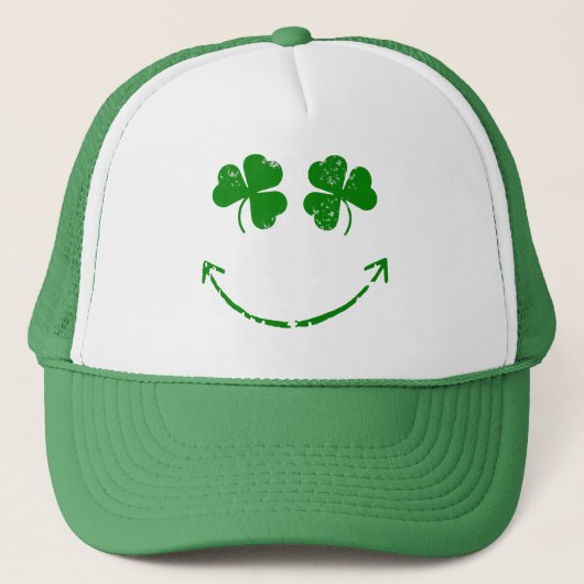 Casquette Humour de visage de shamrock du jour de St Patrick (Devant)
