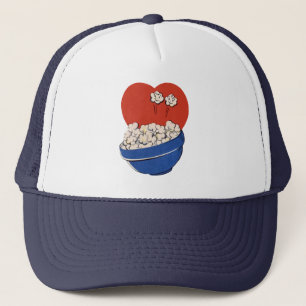 Casquette Humour Mignon Rétro, Bol de Popcorn pour le Cinéma