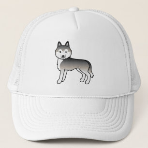 Casquette Husky Sibérien Gris Chien de Dessin Animé Mignon