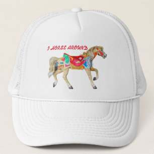 Casquette I cheval autour. Poney de carrousel