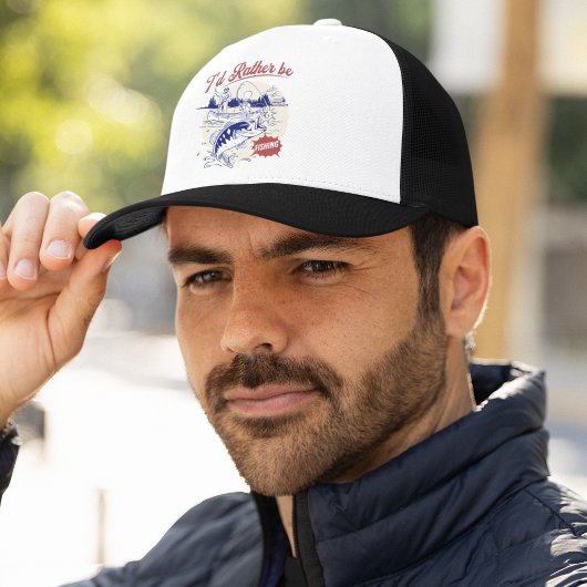 Casquette I’d Rather Be Fishing, Funny Fishing Saying