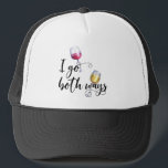Casquette I go Both Ways Red White Wine Lover<br><div class="desc">This design was created through digital art. It may be personalized by clicking the customize button and changing the color, adding a name, initials or your favorite words. Contact me at colorflowcreations@gmail.com if you with to have this design on another product. Purchase my original abstract acrylic painting for sale at...</div>