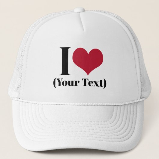 Casquette I Heart (Ajouter Votre Propre Texte Personnalisé) (Devant)