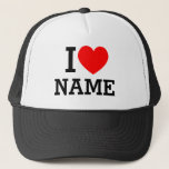Casquette I Heart Name Trucker Hat<br><div class="desc">Write your desired Name or Text on the name Section.</div>
