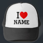 Casquette I Heart Name Trucker Hat<br><div class="desc">Write your desired Name or Text on the name Section.</div>