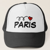 Casquette I HEART PARIS chapeau de camionnette avec icône d' (Devant)