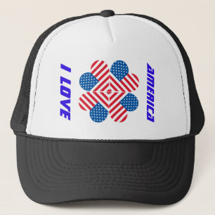 Casquette I Love America Usa Drapeau Trucker Chapeau