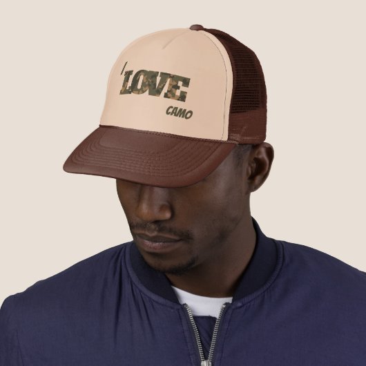 Casquette I Love Camouflage Vert Brown | (En situation)