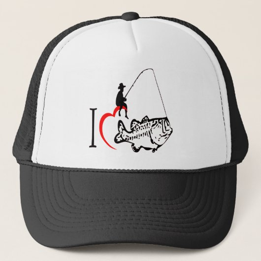 Casquette I Love Fishing Trucker Chapeau (Devant)