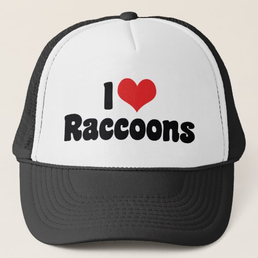 Casquette I Love Heart Raccoons (Devant)