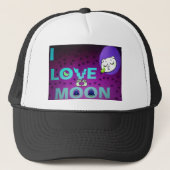 Casquette "I Love Moon" - Un design d'art céleste fantasque (Devant)