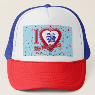 Casquette I Love My Boyfriend Photo Coeurs rouges Horizon bl